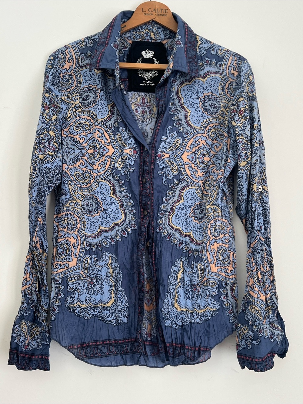 CINO Blue Paisley Button-Down Shirt